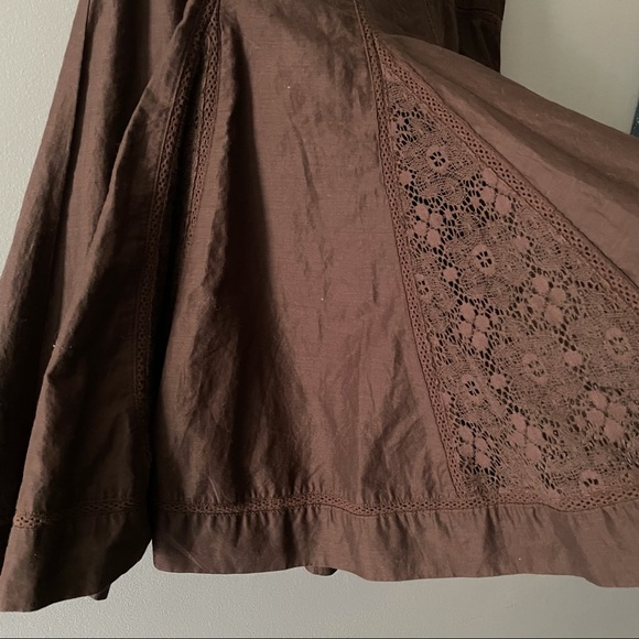 Brown Cotton and Lace Circle Skirt 4 - Picture 4 of 5